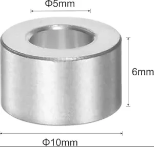 Espaciador de aluminio 5x10x6mm