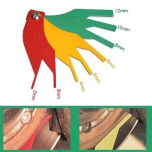 Medidor de espesor para pastillas de freno 2–12 mm, 8 piezas