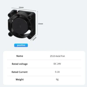 Ventilador axial 2510 24 V para hotend — JST 1.25 mm para Creality Ender 3 V3 SE, V3 KE y CR-10 SE
