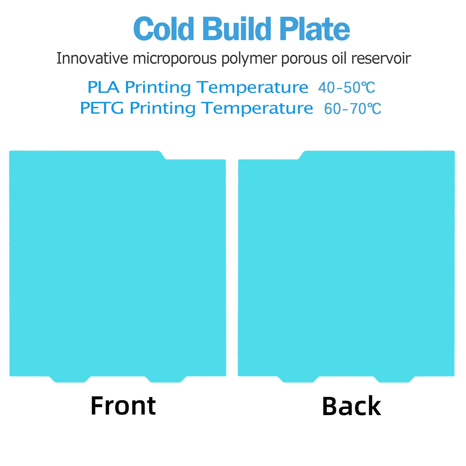 Placa de impresión 3D Glacier fría microporosa para Bambu Lab A1 Mini — doble cara para PLA y PETG