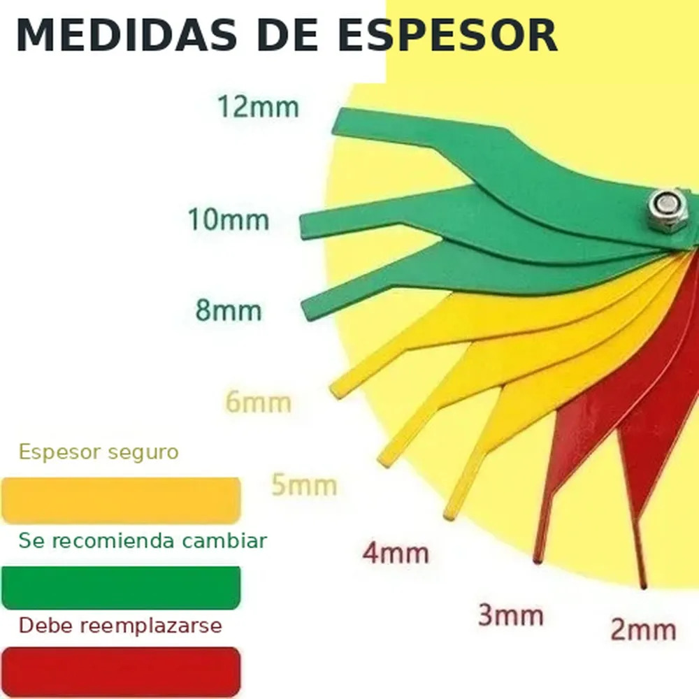Medidor de espesor para pastillas de freno 2–12 mm, 8 piezas — vista 5
