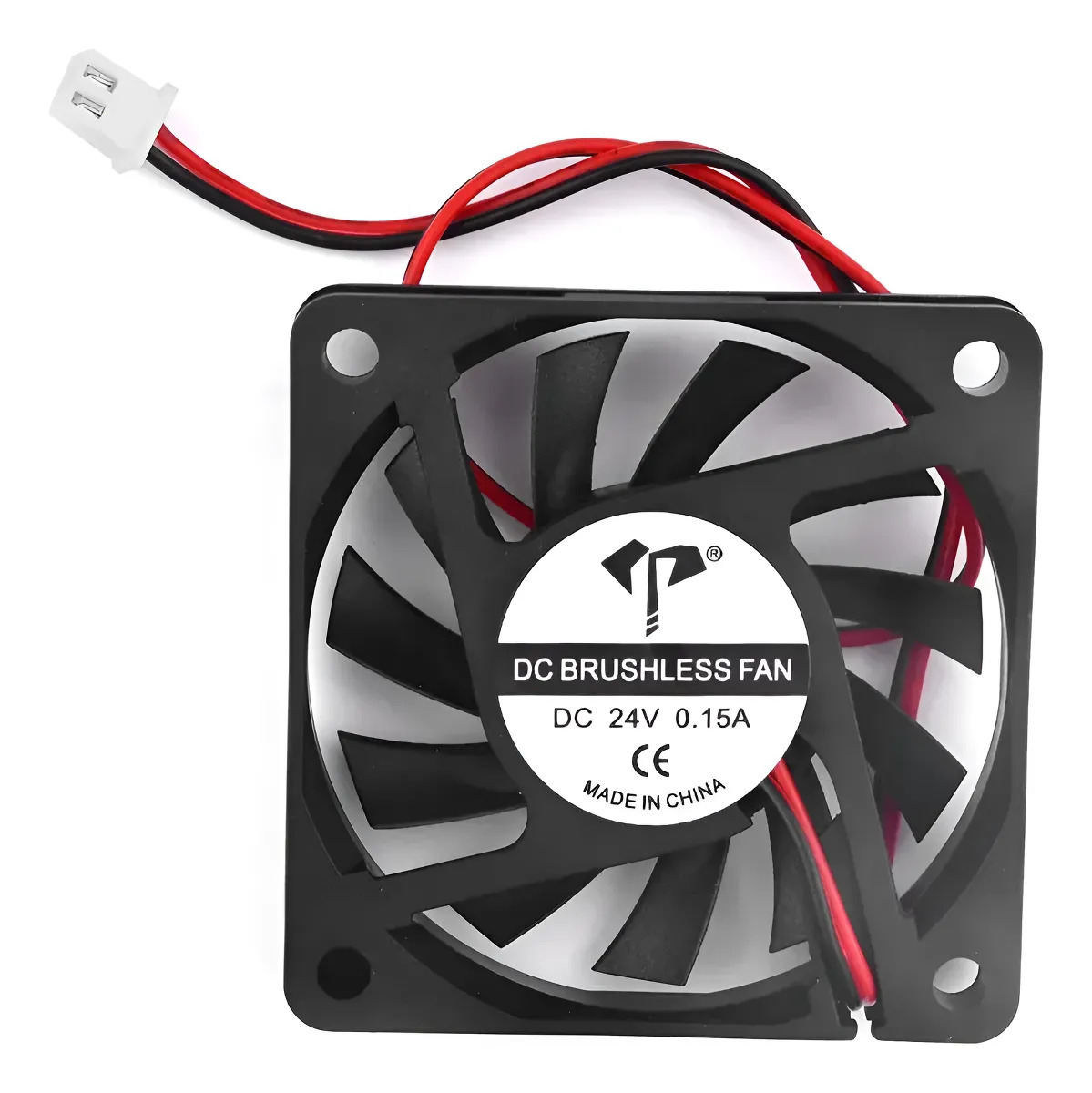 Ventilador axial 6010 de 24 V para impresora 3D — 60 × 60 × 10 mm, 2 hilos, conector JST