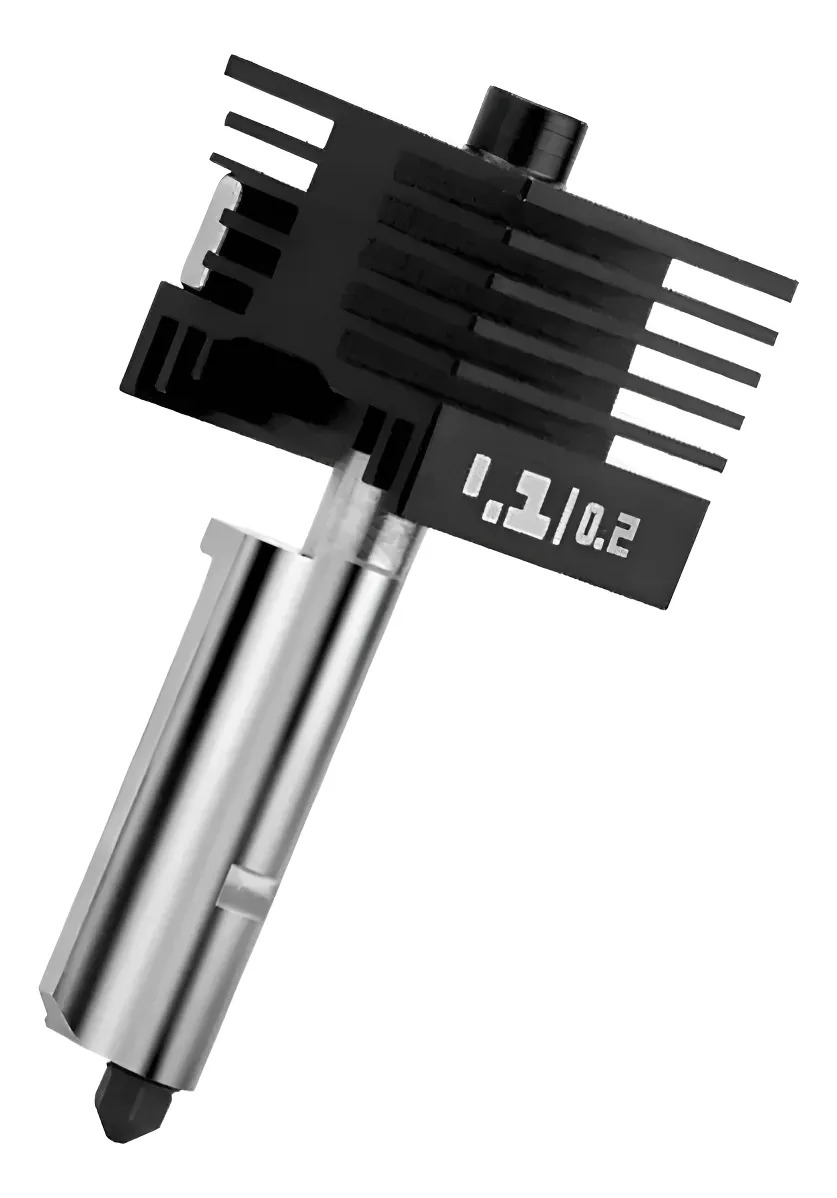 Hotend compatible Bambu Lab P2S 0.2 mm de acero endurecido con disipador