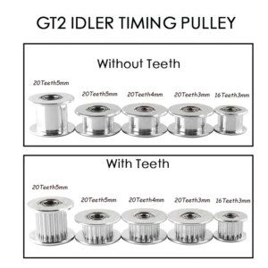 Polea loca dentada GT2 — 20 dientes, banda 6 mm, eje 5 mm