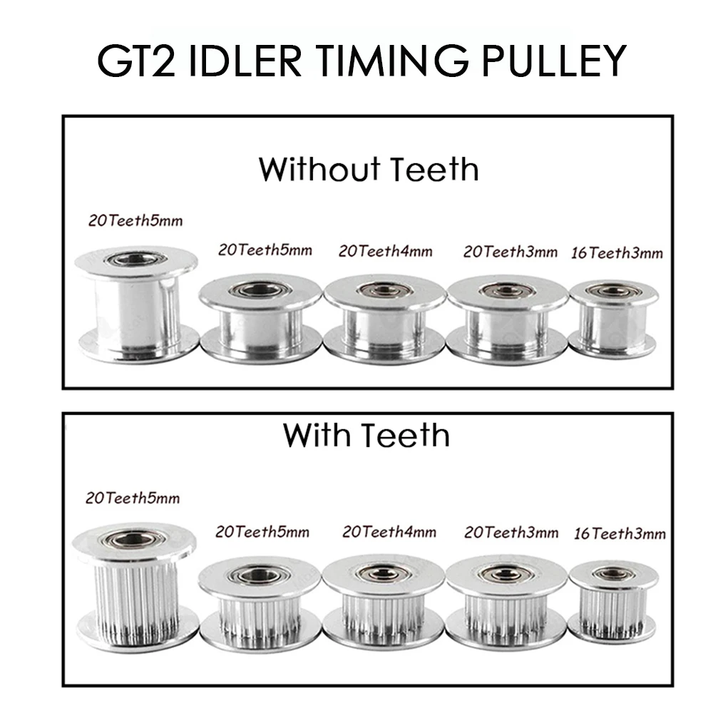 Polea loca dentada GT2 — 20 dientes, banda 6 mm, eje 5 mm
